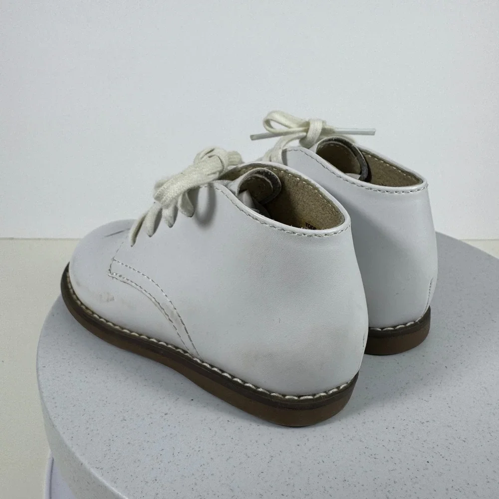 Footmates Todd 7790 White Leather Toddler Walking Shoes Size 6 High Top